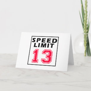 Geschwindigkeitsbegrenzung 13 Geburtstagsdesigns Karte