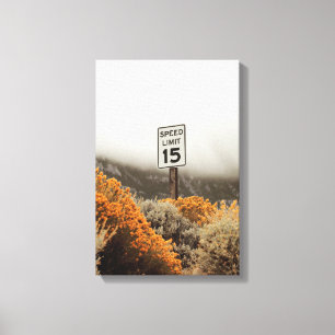 Geschwindigkeitsbegrenzung 15 Zeichen mit Golden S Leinwanddruck