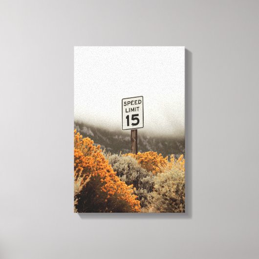 Geschwindigkeitsbegrenzung 15 Zeichen mit Golden S Leinwanddruck (Vorderseite)