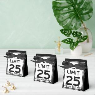 Geschwindigkeitsbegrenzung 25mph Geburtstagszeiche Geschenkschachtel