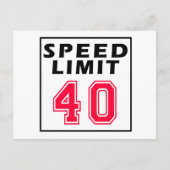 Geschwindigkeitsbegrenzung 40 Geburtstagsdesigns Postkarte (Vorderseite)
