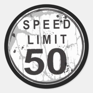 Geschwindigkeitsbegrenzung 50 MPH grungy Aufkleber