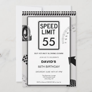 Geschwindigkeitsbegrenzung 55 Mann 55. Geburtstag Einladung