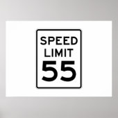 Geschwindigkeitsbegrenzung 55 MPH-Zeichen Poster (Vorne)