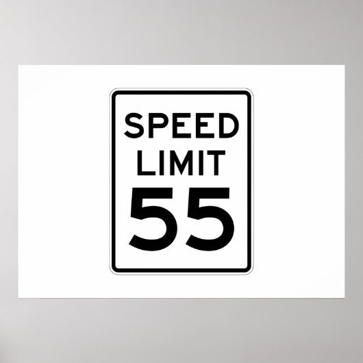 Geschwindigkeitsbegrenzung 55 MPH-Zeichen Poster (Vorne)