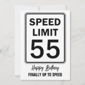Geschwindigkeitsbegrenzung 55 Zeichen Geburtstag e Einladung (Vorderseite)