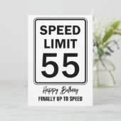 Geschwindigkeitsbegrenzung 55 Zeichen Geburtstag e Einladung (Stehend Vorderseite)