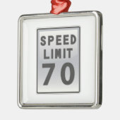 Geschwindigkeitsbegrenzung 70 Zeichen Silbernes Ornament (Links)