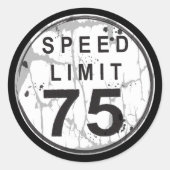 Geschwindigkeitsbegrenzung 75 MPH grungy Aufkleber (Vorderseite)
