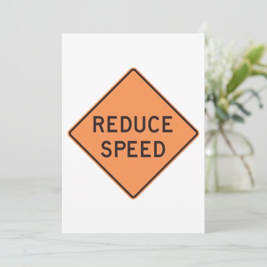 Geschwindigkeitsbegrenzung Einladung (Stehend Vorderseite)