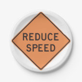 Geschwindigkeitsbegrenzung Pappteller (Vorderseite)