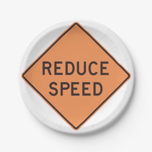 Geschwindigkeitsbegrenzung Pappteller (Vorderseite)