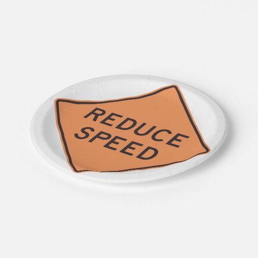 Geschwindigkeitsbegrenzung Pappteller (Schrägansicht)