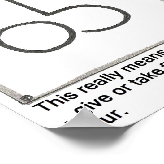 Geschwindigkeitsbegrenzung Poster (Ecke)