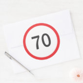 Geschwindigkeitsbegrenzung siebzig runder aufkleber (Umschlag)
