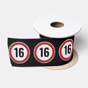 Geschwindigkeitsbegrenzung zum 16. Geburtstag Satinband