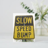 Geschwindigkeitsbegrenzungszeichen Postkarte (Stehend Vorderseite)