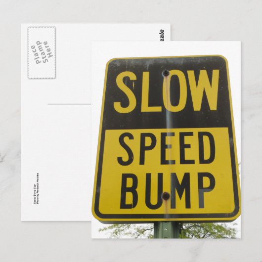 Geschwindigkeitsbegrenzungszeichen Postkarte (Vorne/Hinten)