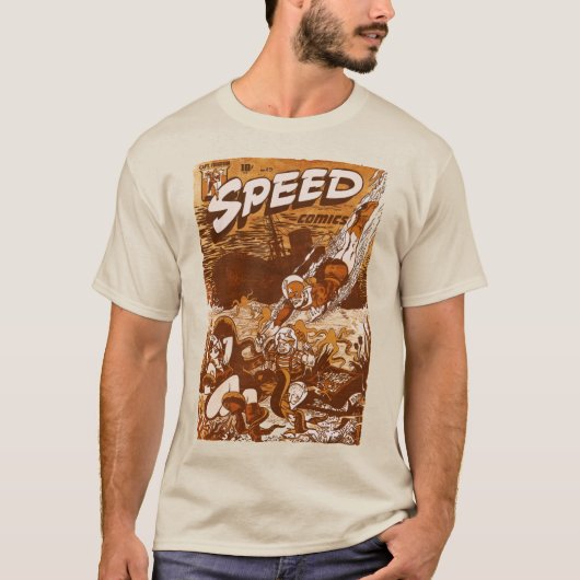 GESCHWINDIGKEITSComicen Brauner T - Shirt (Vorderseite)