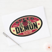 Geschwindigkeitsdemon 003B Ovaler Aufkleber (Umschlag)