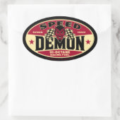 Geschwindigkeitsdemon 003B Ovaler Aufkleber (Tasche)
