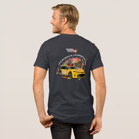 Geschwindigkeitsjäger (dunkler Modus) | Herren Tri-Blend Shirt (Rückseite voll)
