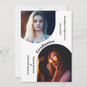 Geschwister aus modernem Foto Doppelter Abschluss Einladung (Vorderseite)