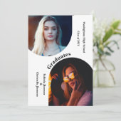 Geschwister aus modernem Foto Doppelter Abschluss Einladung (Stehend Vorderseite)