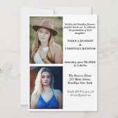 Geschwister aus modernem Foto Doppelter Abschluss Einladung (Rückseite)