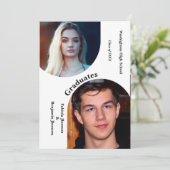 Geschwister aus modernem Foto Doppelter Abschluss Einladung (Stehend Vorderseite)