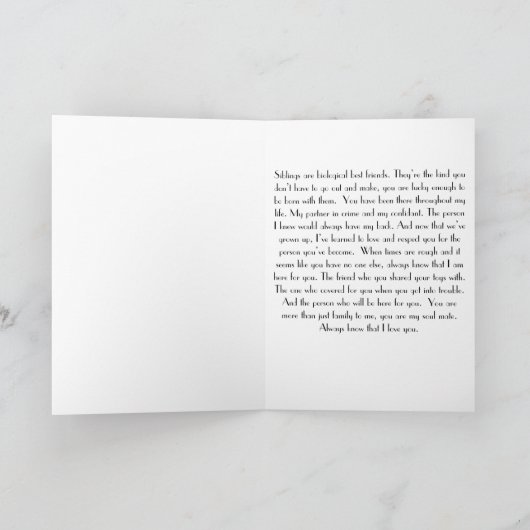 Geschwister - Brüder u. Schwestern Karte (Innenseite)