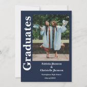 Geschwister der blauen Marine Abschluss Doppelter Einladung (Vorderseite)