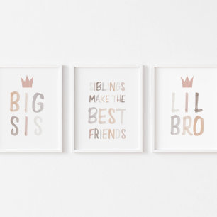 Geschwister drucken die besten Freunde Bilderwand Sets