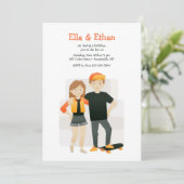 Geschwister Einladungen zur Geburtstagsparty (Stehend Vorderseite)