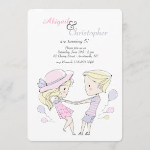 Geschwister-Geburtstags-Party Einladungen