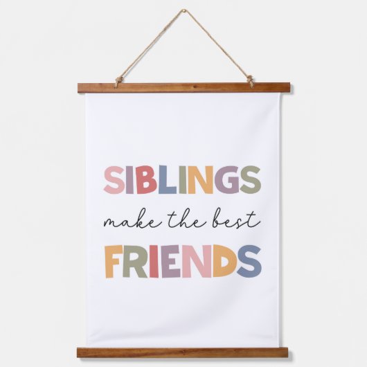 Geschwister machen die besten Freunde Wandteppich Mit Holzrahmen (Vorderseite)