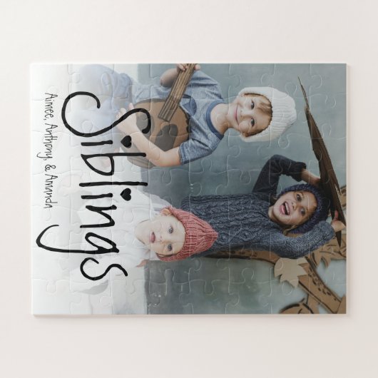 Geschwister | PERSONALISIERTES FOTO Puzzle (Horizontal)