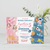 Geschwister Prinzessin und Weltraumgemeinschaft Ge Einladung (Stehend Vorderseite)