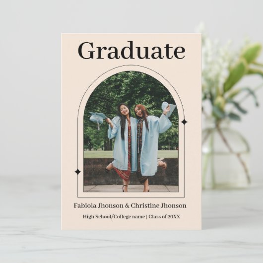 Geschwister Rose Gold 2023 Abschluss Ankündigung (Stehend Vorderseite)