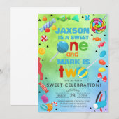 Geschwister süß süß ein süß zwei Jungs einladen. Einladung (Vorne/Hinten)