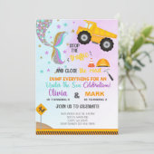 Geschwister und LKW Geburtstag einladen. Einladung (Stehend Vorderseite)