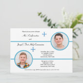 Geschwister Zwei Brüder Foto Religiöse Einladung (Stehend Vorderseite)