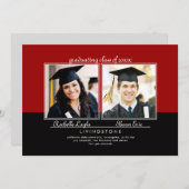 Geschwister Zwei-Foto-Abschluss-Ankündigung Einladung (Vorne/Hinten)