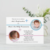 Geschwister Zwei Foto religiöse Einladung (Stehend Vorderseite)