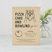 Geschwisterer Bowling Party Einladung (Stehend Vorderseite)