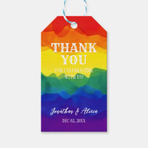 Geschwisterfarbenes Regenbogen Geburtstag Danke Geschenkanhänger