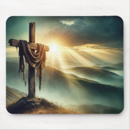 Geschworenes Tuch auf einem geruhten Kreuz Mousepad