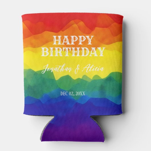 Geschwulstfarbener Regenbogen Dosenkühler (Rückseite)