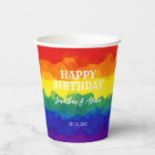 Geschwulstfarbener Regenbogen Pappbecher (Rückseite)