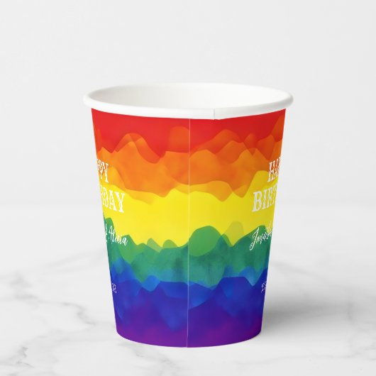 Geschwulstfarbener Regenbogen Pappbecher (Rechts)